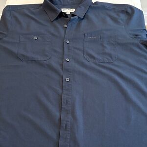 Orvis Men's Dark Blue Casual Short-Sleeve Shirt, Lightweight and Breathable